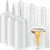 Loccmat 75 Pcs Plastic Champagne Coupe,4 Oz Disposable Champagne Glasses,Clear Cocktail Glasses,Disposable Party Stem Cups for Martini Margarita Wedding Birthday Party Picnics