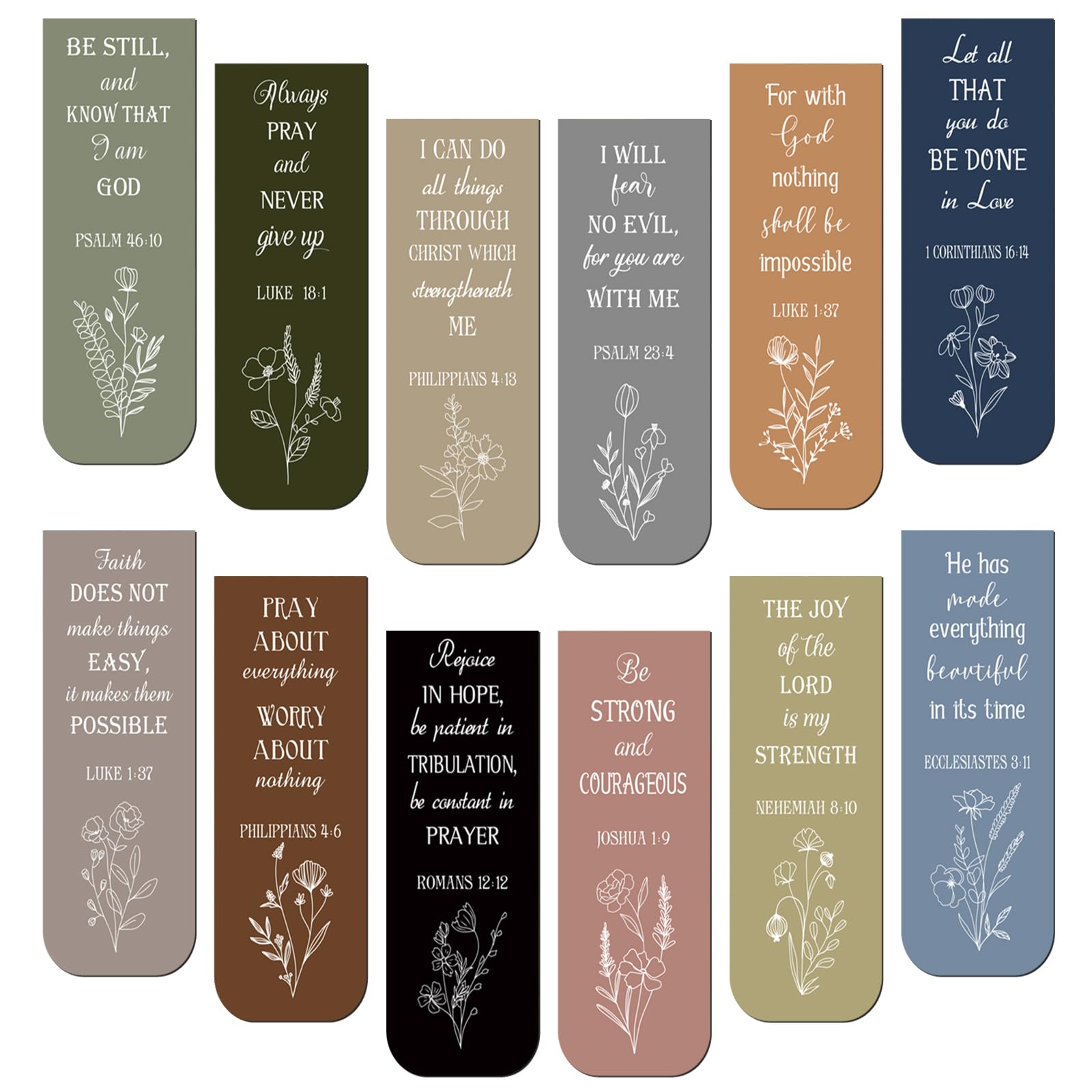 Photo 1 of Zonon 48 Pcs Bible Verse Magnetic Bookmarks, Inspirational Scripture Christian Book Markers Religious Motivational Encouragement Flower Page Clips Presents for School Supplies (Dreamy Style)