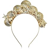 JeVenis Golden Halo Crown Headpiece Mermaid Headband Seashell Crown Headband Mermaid Costume Women