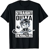 Straight Outta The Penalty Box Funny Boys Youth Kids Hockey T-Shirt