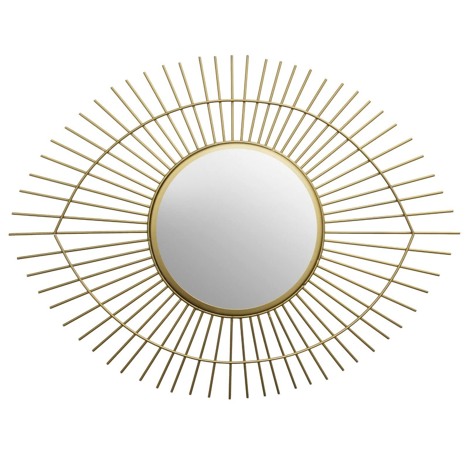 Kusso Gold Metal Eye Shaped Wall Mirror for Bathrooms Bedrooms Living Rooms or Hallways