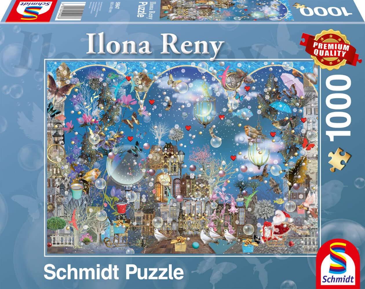 Schmidt | Ilona Reny: Blue Skies of Christmas (1,000 pieces) | Jigsaw Puzzle | Ages 12+