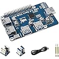 waveshare USB 3.2 Gen1 HUB HAT Expansion Board for Raspberry Pi 4 B 3 B+ 3 B 2B Zero Zero 2 W Zero WH,with 4X USB 3.2 Gen1 Ports, Compatible with USB 3.0/2.0/1.1, Plug and Play