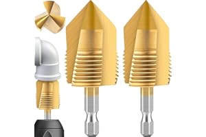 LINGIGAOUT Pipe Threading Tool 1/2'' & 3/4'' Dual-Function PVC Pipe Threader Kit, Electric Drill Compatible Internal and External Thread Cutting Tool for PVC Plastic Pipes