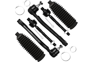 SCITOO 6pcs Front Suspension Kit Inner Outer Tie Rod End Steering Rack Boot Fit 2007-2012 For Hyundai Elantra 2010-2013 For Kia Forte 2010-2016 Forte Koup