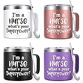 Lifecapido Nurse Week Gifts-4 Pack I'm A Nurse Stainless Steel Insulated Coffee Mug, Nurse Gifts for Women Male Nurse New Nurse RN Nursing Student, Nurse Graduation Gift, Nursing Gifts(14OZ,Mix Color)