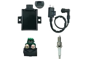 DABAZUALY Ignition Coil with CDI Box&Starter Solenoid Relay Replacement for Kawasaki Bayou 220 250 KLF220 KLF250 1996-2011,Part# 21119-1457 21121-1160 92070-1019 21160-1085 27010-1254