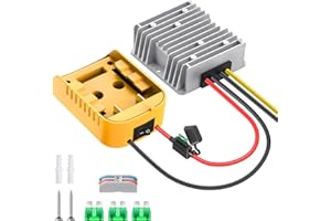 CHOIKWONG 20V to 12V Step Down Converter for Dewalt 20V Battery, DC Voltage Reducer Transformer 12V 20A 240W Buck Converter Power Wheel Battery Adapter with Over Discharge Protection, Switch and Fuse