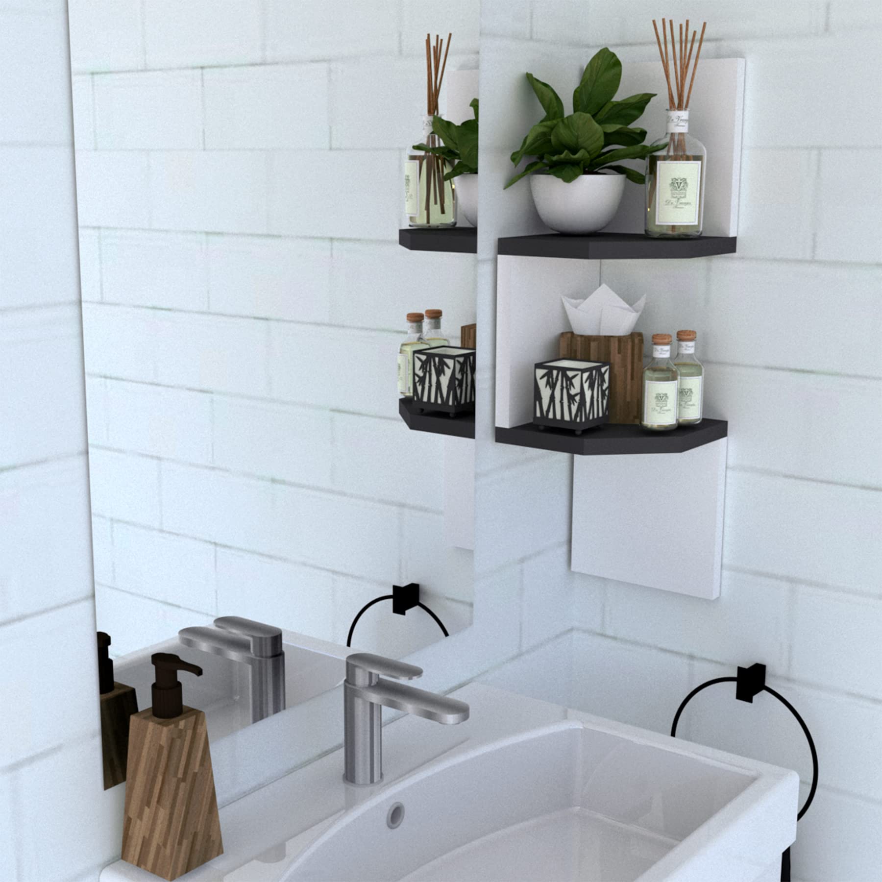 Henor-Estanteria-Rincon-Pared-Diseno-Zig-Zag-Mod26-2-Estantes-Especial-Rincon-82x26x26-Cm-Blanco-Grafito