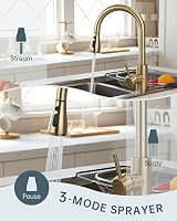 APPASO Gold Kitchen Tap with Pull Out Spray 3 Modes 360° Swivel view 4