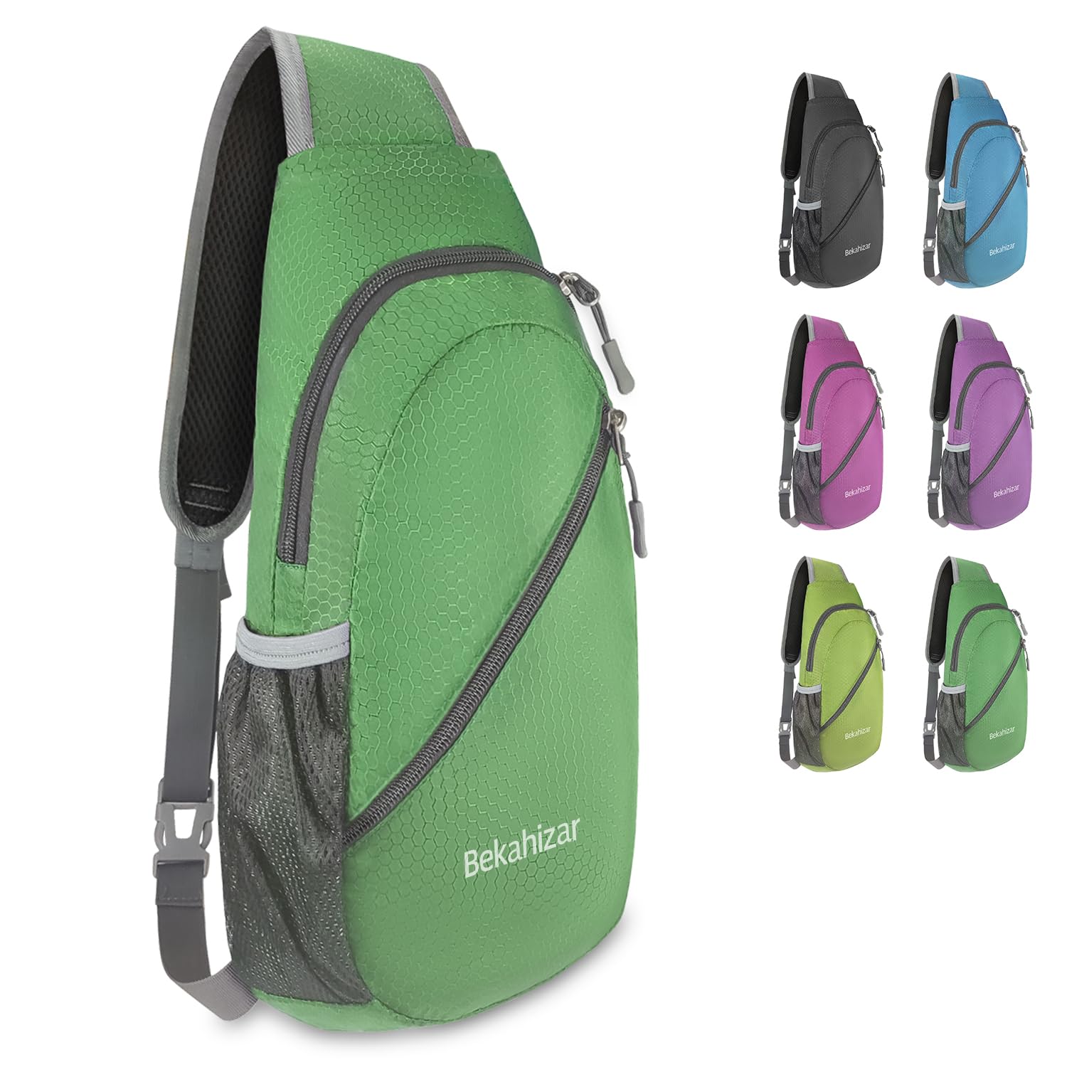 Bekahizar Sling Bag Backpack Crossbody Shoulder Chest Bag Ultralight Sling daypack Small Travel Day Bag for Men Women Walking Cycling Hiking Camping Outdoor Sports (Dark green) โ image 1