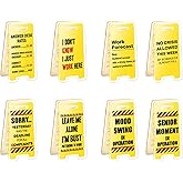8Pcs Funny Desk Signs Answer Desk Rates Gag Gifts Humorous Work Forecast Desks Warning Sign Decor Hilarious Mini Office Cubicle Accessories Inspirational Gifts for Coworkers Teammates Employees Boss