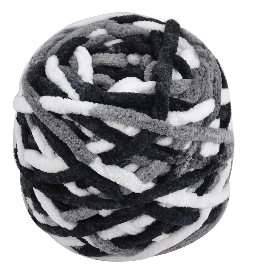 Sourcingmap Polyester Household Festival Knitting Handicraft DIY Hat Blanket Scarf Yarn 100g Black+Gray+White