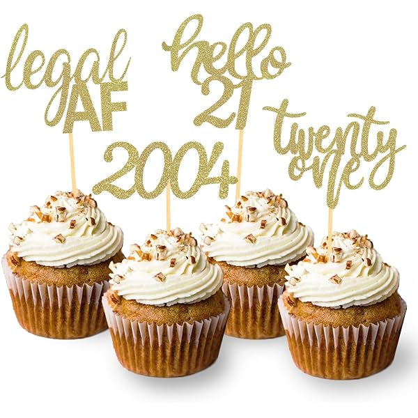 30 Stück Cupcake-Topper 'Happy 10th Birthday' – Goldglitzer, Für 10. Geburtstag Oder Jubiläum, Nicht Essbar