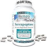 Serrapeptase Enzyme, High Potency 120000 Units (SPU), 200-Day Supply, Delayed Release Vegetarian Capsules (DRcaps) For Maximu