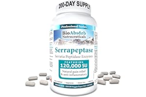 Serrapeptase Enzyme, High Potency 120000 Units (SPU), 200-Day Supply, Delayed Release Vegetarian Capsules (DRcaps) For Maximu
