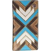 HOOEY Leather Men’s Western Rodeo Wallet (Patchwork - Turquoise)