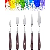 5 PCS Painting Knives Stainless Steel Spatula Palette Knife Oil Painting Accessories Color Mixing Set for Oil, Canvas, Acryli