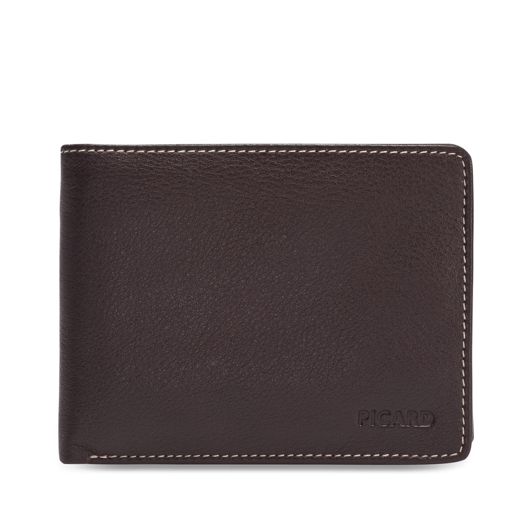 Picard Diego Men's Wallet Cowhide Leather One Size with Open Purse Everyday, Coffee, Standard Size, Wallet