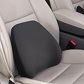 Super Cozy Lumbar Support Pillow for Car/Office Chair, 100% Memory Foam Lumbar Pillow with Breathable Removable Cover, Ergonomic Design - Back Support for Back Pain Relief(Adjustable Strap, Black)