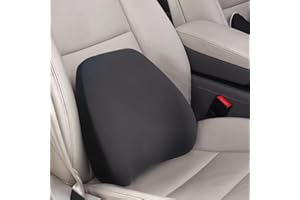 SPRFUFLY Super Cozy Lumbar Support Pillow for Car/Office Chair, 100% Memory Foam Lumbar Pillow with Breathable Removable Cover, Ergonomic Design - Back Support for Back Pain Relief(Adjustable Strap, Black)