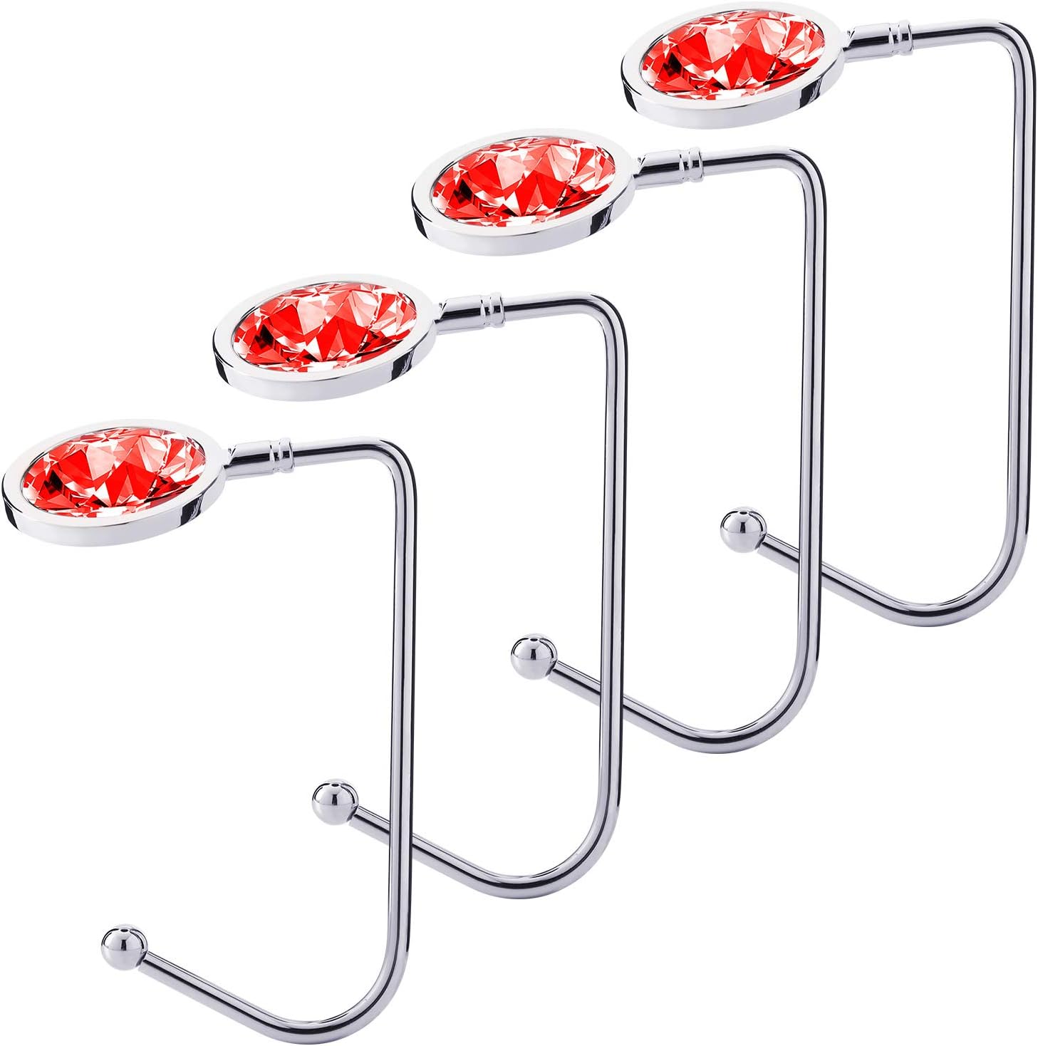 Stockings & Holders - Sunshane 4 Pieces Christmas Stocking Holders Mantel Hooks Hanger Safety Hang Grip Stockings Clip for Christmas Party Decorations, Red