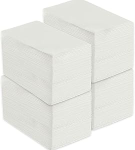 400 Pack vplus Premium Quality Guest Towels Disposable Dinner Napkins Soft, Absorbent, Party Napkins for Wedding Reception ,Parties, Dinners or Catering Events,and Everyday Use (White, 400)
