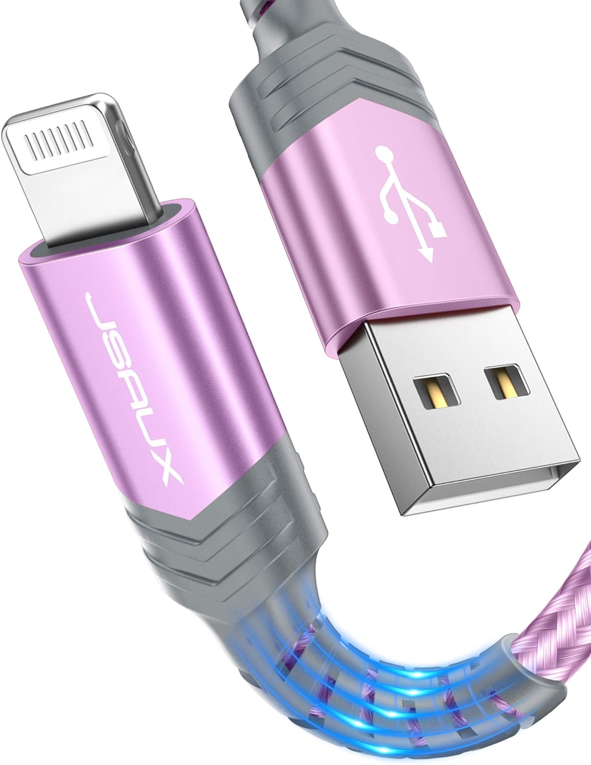 iPhone Charger Cable (6ft / 1.8m), JSAUX [ Apple MFi Certified] Lightning Cable Nylon Braided USB Fast Charging Cord Compatible with iPhone 11 Xs Max X XR 8 7 6s 6 Plus SE 5 5s, iPad, iPod - Purple