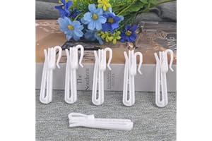 Kuasting 30 pcs Adjustable Curtain Hooks Plastic Toughness Depth Pinch Pleat Drapery Hooks for Pleated Drapes Shower Curtain 