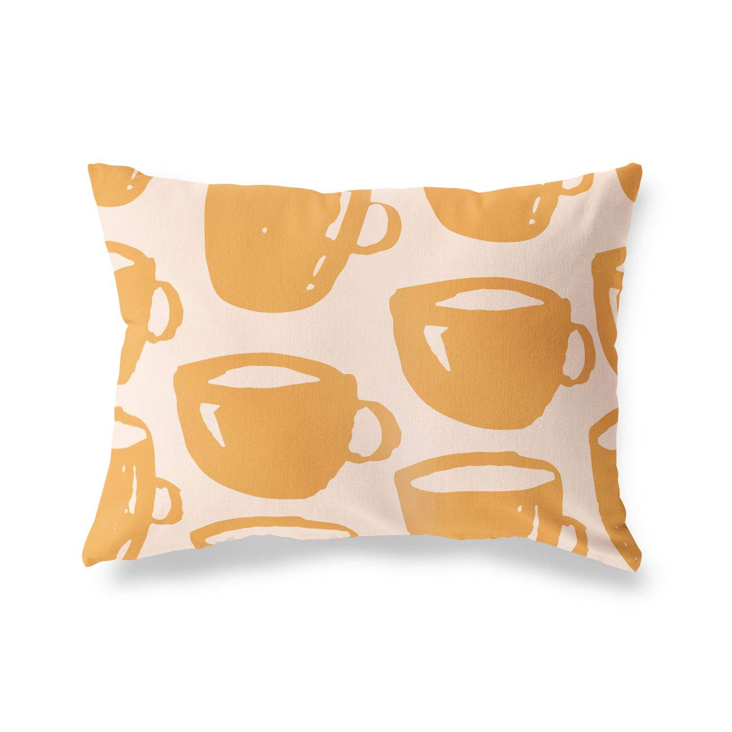 BonaMaison Decorative Cushion Cover, Orange-Off White Throw Pillow Covers, Home Decorative Pillowcases for Livingroom, Sofa, Bedroom, Size: 45X60 Cm - Designed and Manufactured in Turkey