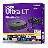 Roku Ultra LT (2023) HD/4K/HDR Dolby Vision Quad-Core Streaming Player with HDMI Cable, Headphones, Voice Remote w/Private Li