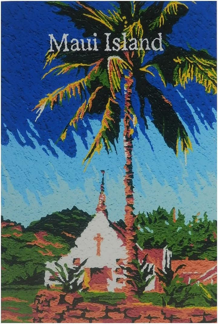 Amazon ポストカード ハワイ Maui Island 絵画 パーム チャーチ Palm Church 島アート ポストカード 絵柄付はがき 文房具 オフィス用品