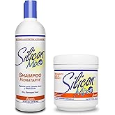 Silicon Mix Hair Treatment & Shampoo 16 oz Combo – Deep Conditioner & Intensive Treatment for Dry, Damaged & Brittle Hair – Moisturizing Formula to Repair, Control Frizz