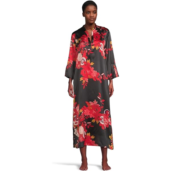 N Natori womens Geisha- Printed Satin Caftan Length 52