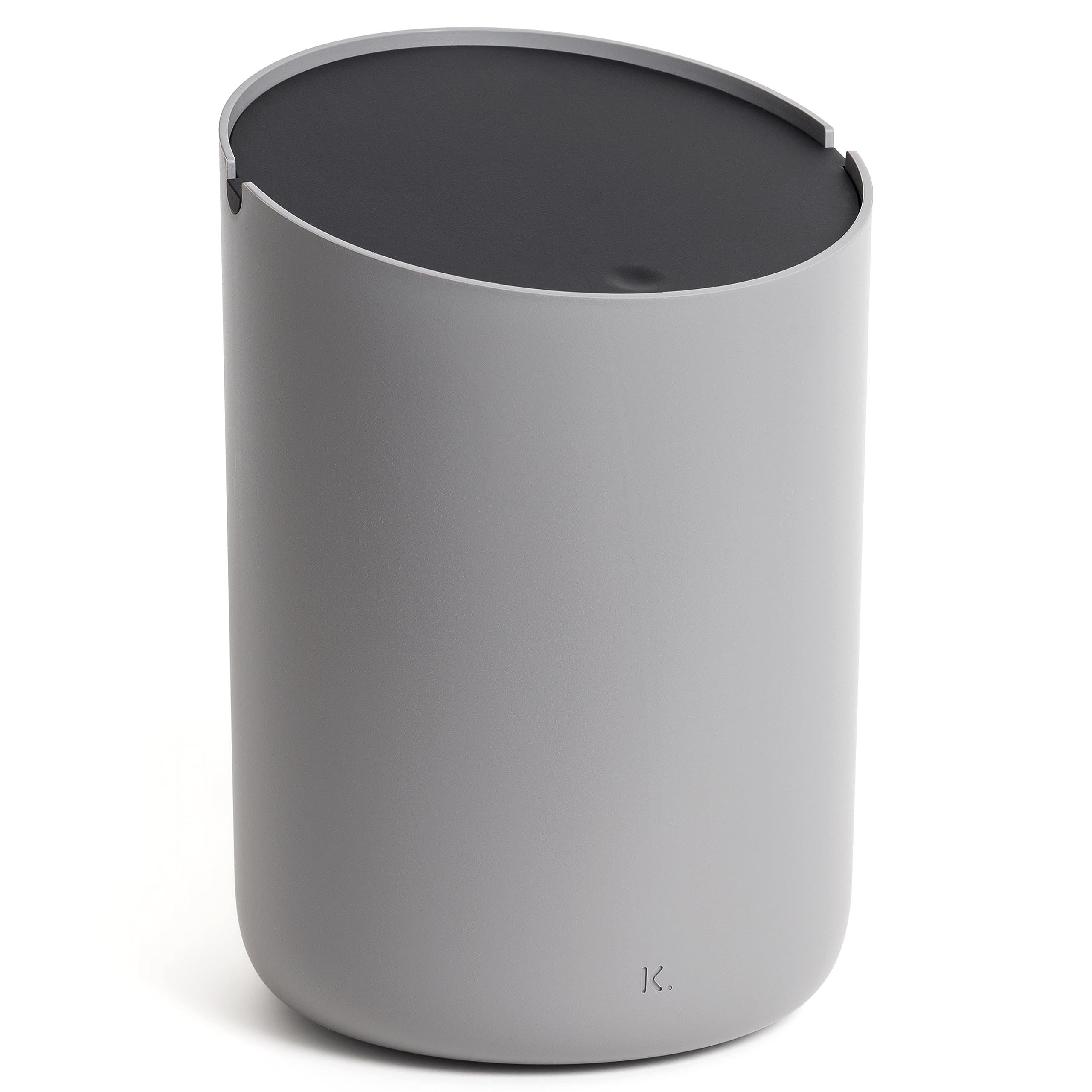 Kazai.® Mini Waste Bin 'Tove' - Small and Unique Design Bin from Berlin | For Bathroom, Kitchen & Desk | 1.5L Capacity, Non-slip, Inner Bucket | Dark grey, Black