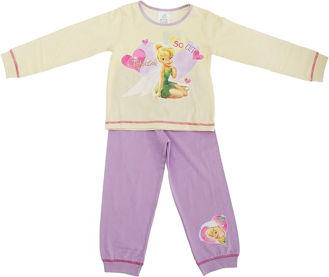 Disney Kinder Madchen Schlafanzug Pyjama Mit Disney Tinkerbell Motiv Langarm 3 4 Jahre 104 Hellgelb Lila Schlafanzuge Amazon De Bekleidung