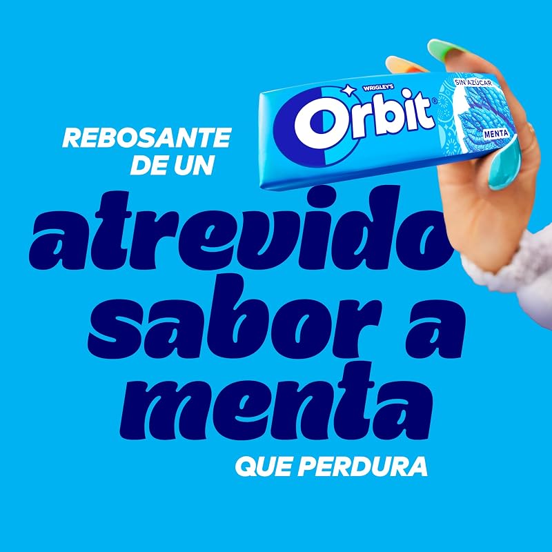 Gomas Aromatizadas de Hortelã Sem Açúcar Orbit, Frescas, Intensas e de Longa Duração em formato Tablet (30 x 10 pastilhas elásticas)