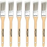 King Origin 6 PCS Paint Brushes, 1 Inch Angled Paint Brush | Wood Handle, Dense Bristles for Smooth Finish, Small Paint Brush for Painting Walls, Trim, Art, Craft