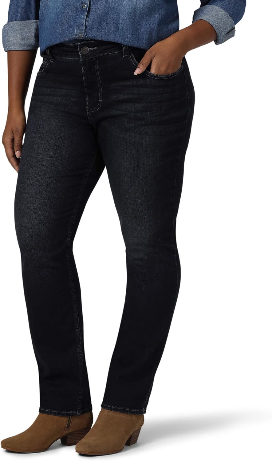 lee mid rise straight leg jeans
