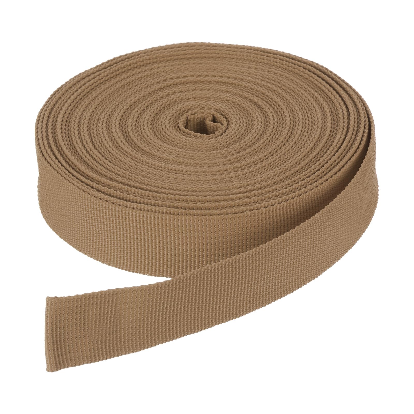 DMiotech 10 Yard x 1 Inch Width Nylon Webbing Strap Poly Flat Webbing Strapping for DIY Craft Backpack Strapping, Sewing, Outdoor Gear Repair, Brown