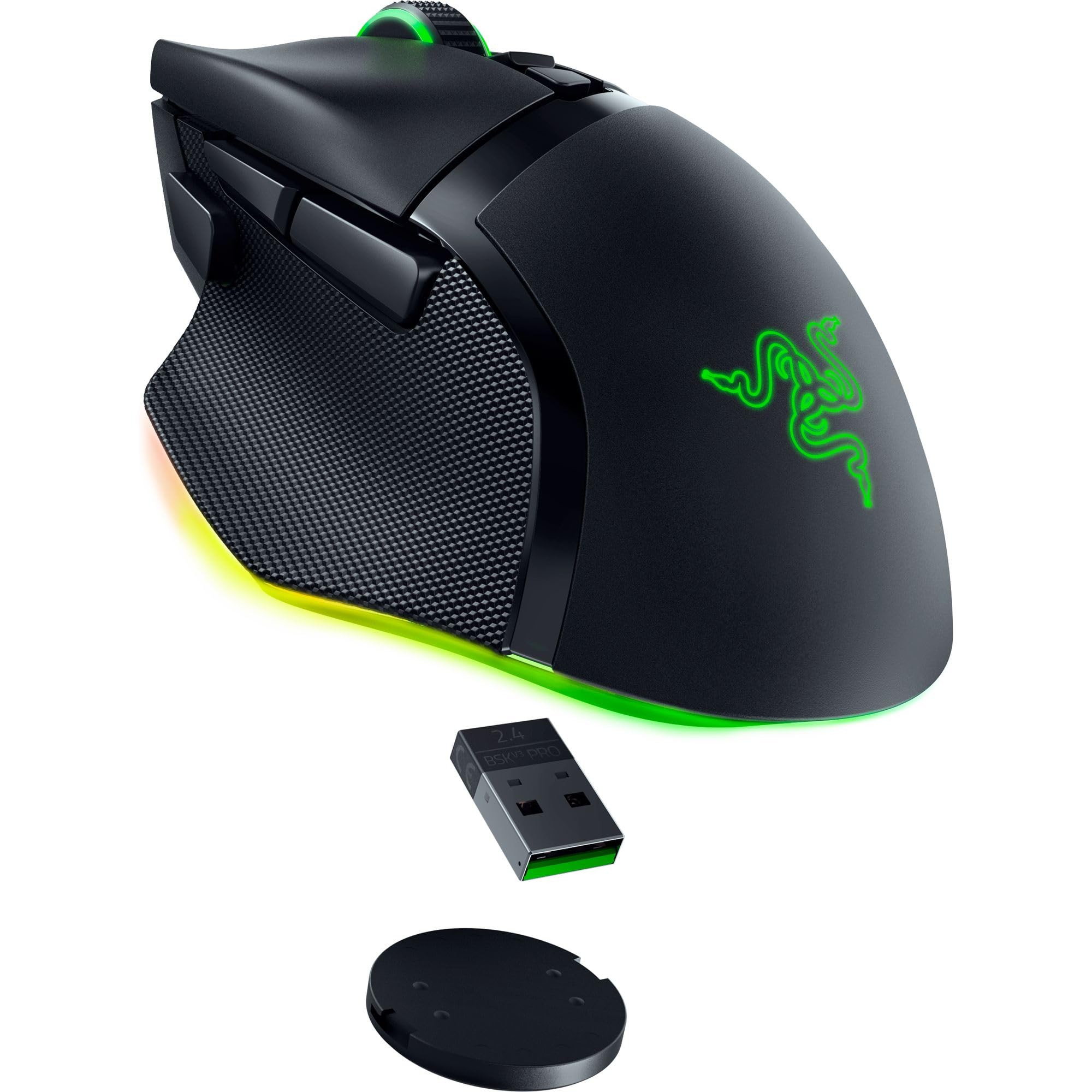 Razer Basilisk V3 Pro Wireless Gaming Mouse: HyperScroll Tilt Wheel - 30K DPI Optical Sensor - Gen-3 Optical Switches - 13-Zone Chroma RGB - 13 Programmable Controls - 3 Connection Modes - Black