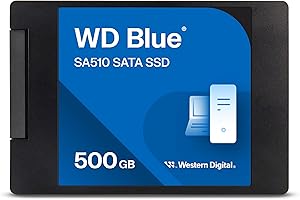 Western Digital 500GB WD Blue SA510 SATA Internal Solid State Drive SSD - SATA III 6 Gb/s, 2.5"/7mm, Up to 560 MB/s - WDS500G3B0A