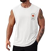 VOGSTART Mens Beach Summer Tank Tops Palm Tree Graphic Vacation Muscle Sleeveless Shirts (S-3XL)