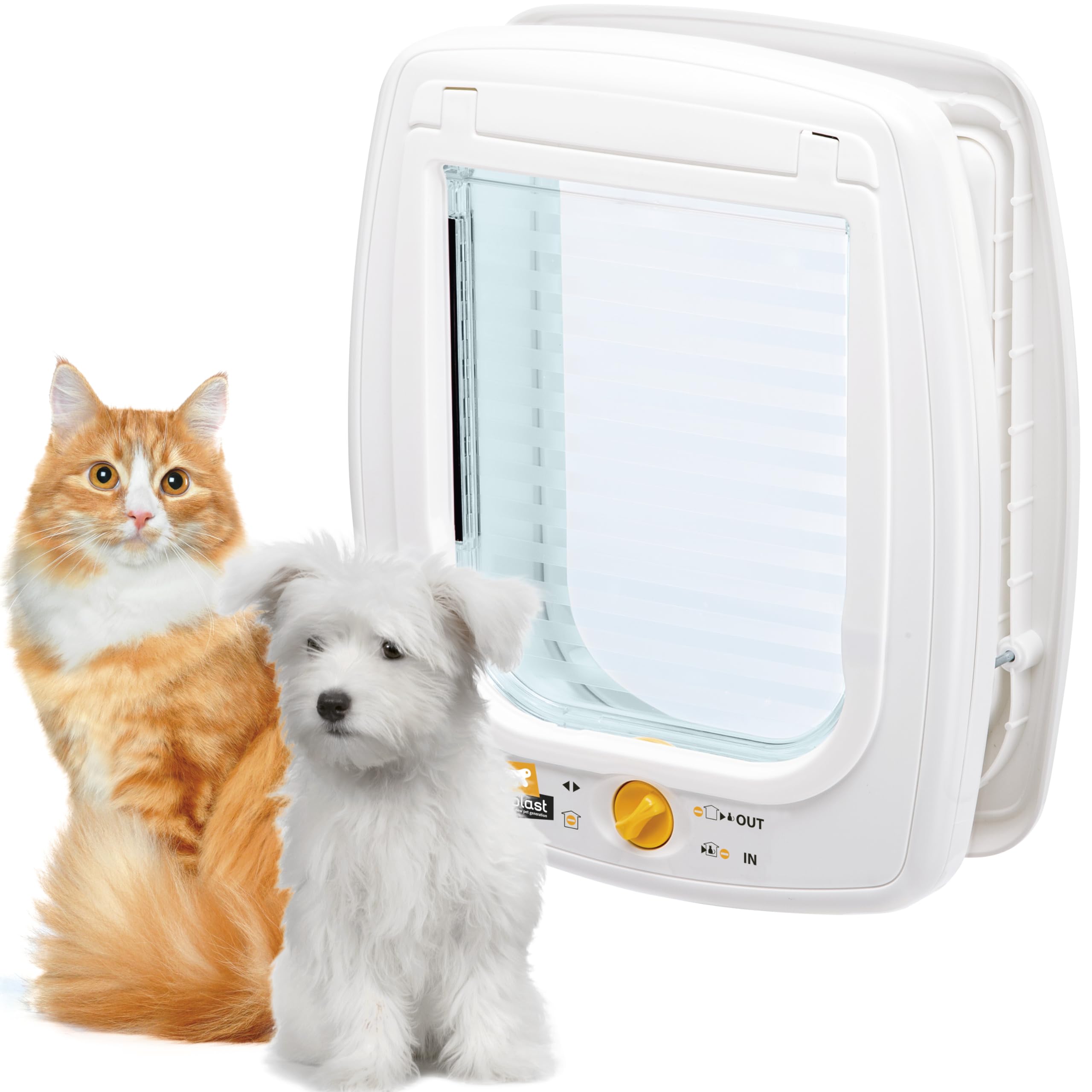 Ferplast SWING 9 Universal Cat Flap for Dogs and Cats - 4 Selectable Closing Modes - Wind-Stopper System - Closing Shock Absorber - Magnetic Anti-Oscillation - White