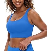 CRZ YOGA Butterluxe U Back Longline Sports Bras for Women - Scoop Neck Padded Yoga Workout Crop Top with Built in Pads