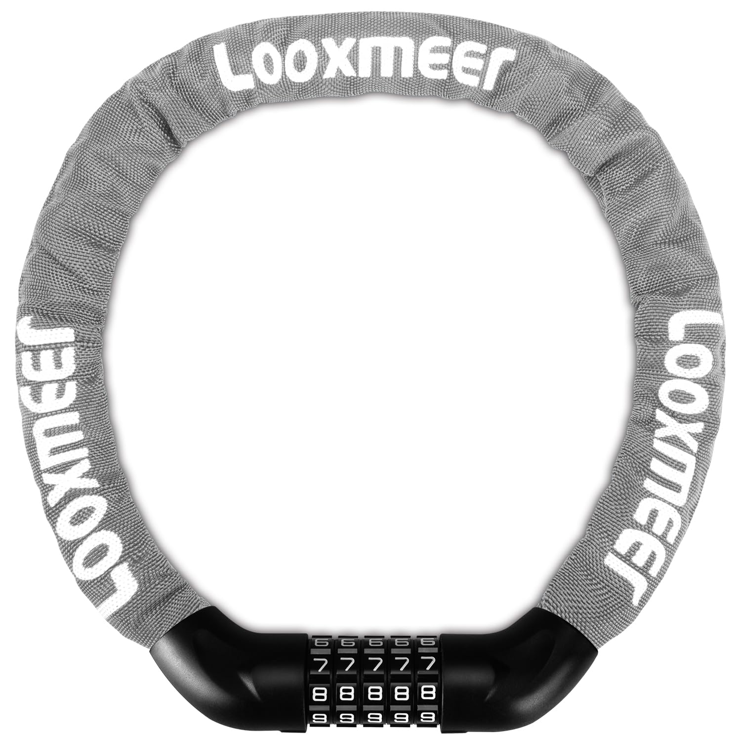 Looxmeer Bike Lock Heavy Duty, 90cm(3ft) Bicycle Lock, High Security Bike Locks, 7mm Cycle Locker, 5-Digit Combination Bikes Chain Locks, Cycling Locker for Motorbike Scooter Gate Fence Grill