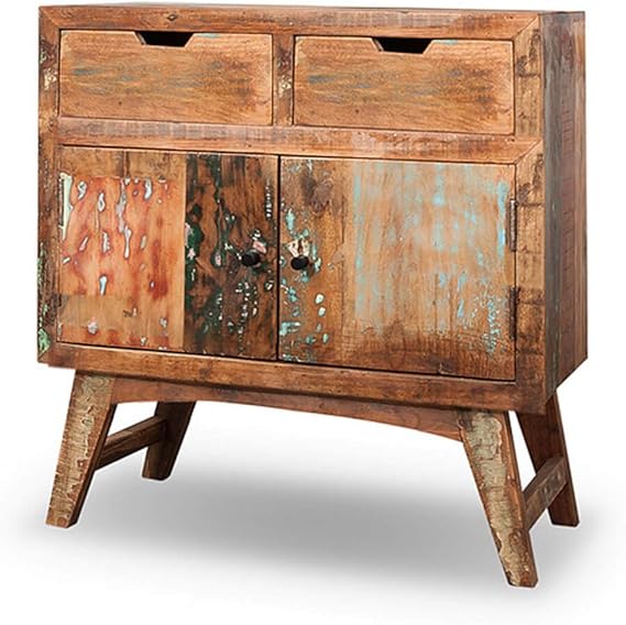 MÖBEL IDEAL Sideboard Malm Kommode aus recyceltem Massivholz Anrichte