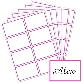 Starboling Pink Plain Name Tag Stickers, 200 Pcs 3"x2", Colorful Border, Office, School & Home