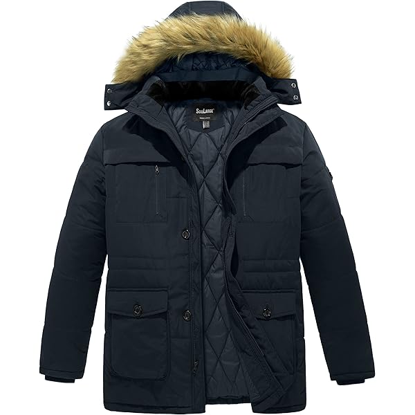 Amazon.com: ZWRXW Mens Winter Coat Warm Thick Fleece Lined Parka
