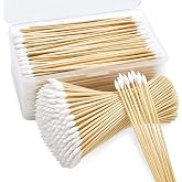 500pcs Pointed Cotton Swabs with Storage Case, 6 inch Precision Gun Cleaning Swabs, Lint Free Bamboo Handle Long Cotton Swabs for Gun Cleaning, Makeup &amp; Electronics